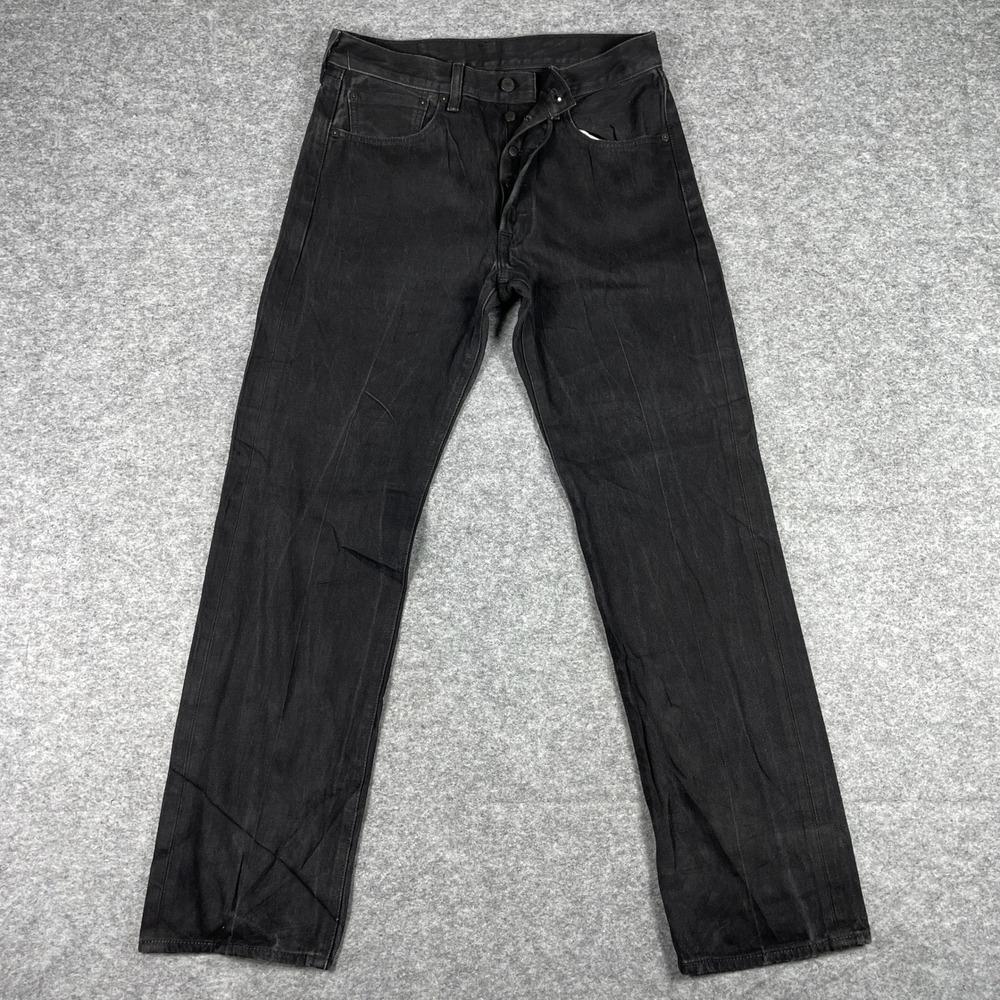 Levi's 501XX Jeans Mens 32x32 Black Shrink To Fit Straight Leg Denim